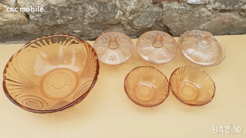 Сервиз цветно стъкло, снимка 1