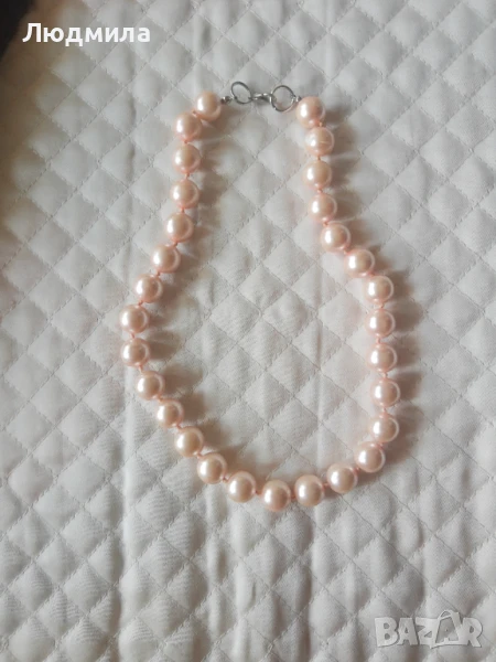Колие ,дамско от розови перли,уникално, снимка 1