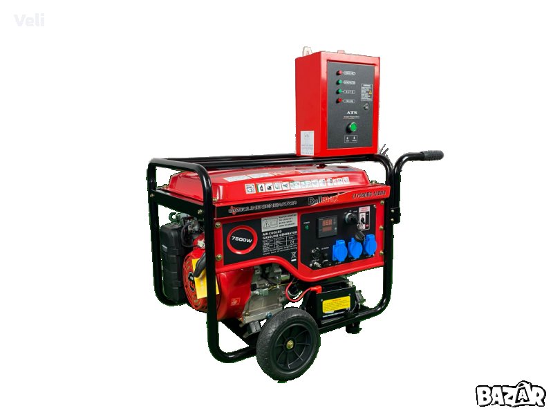 Бензинов генератор за монофазен и трифазен ток 7.5 kW с ATS табло, снимка 1