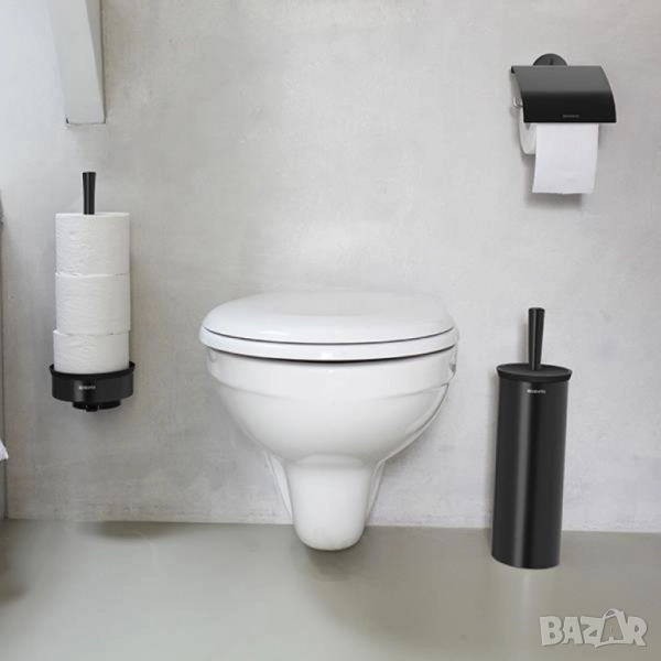 Държач за тоалетна хартия Brabantia ReNew Matt Black или Platinum, снимка 1