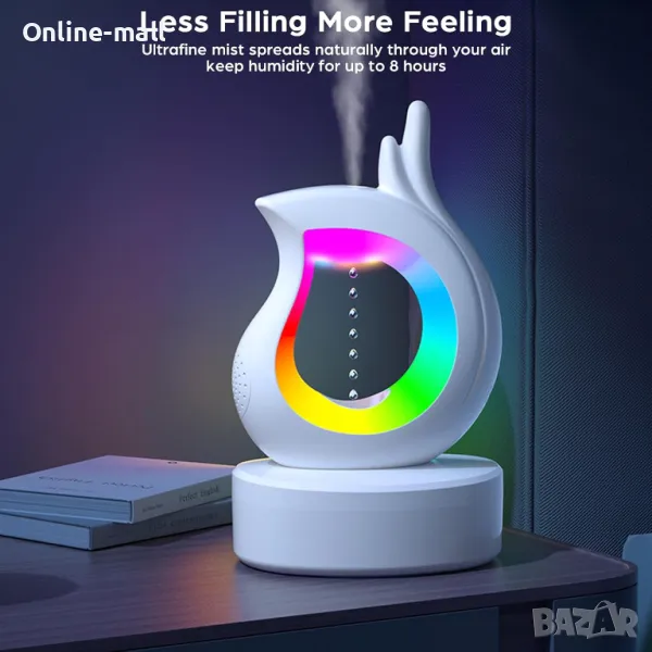 Безжичен Арома дифузер, Bluetooth колонка Овлажнител за въздух с музика и светлина, снимка 1