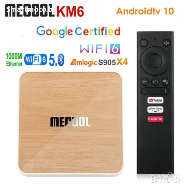 ТВ Бокс MECOOL KM6 DELUXE EDITION Android 10 Google Certified TV box, снимка 1