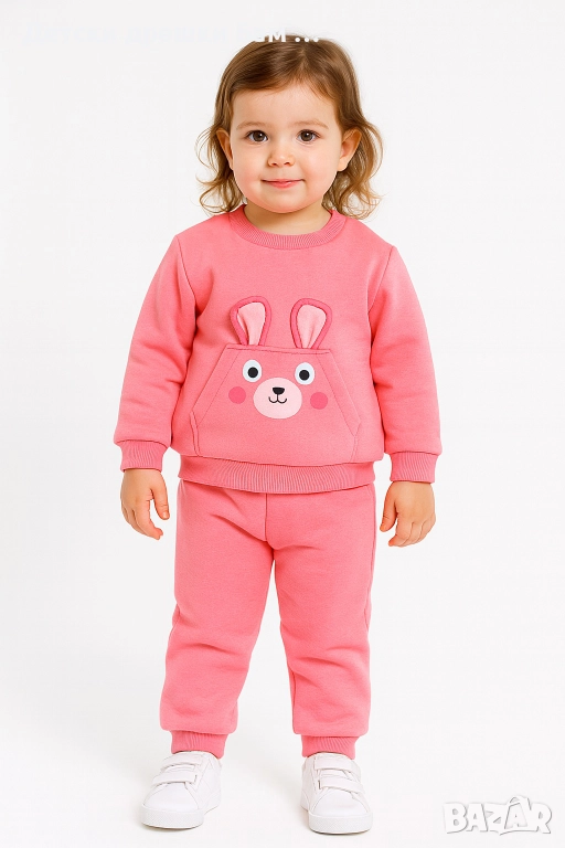 Ватиран комплект за момиче Зайче, снимка 1