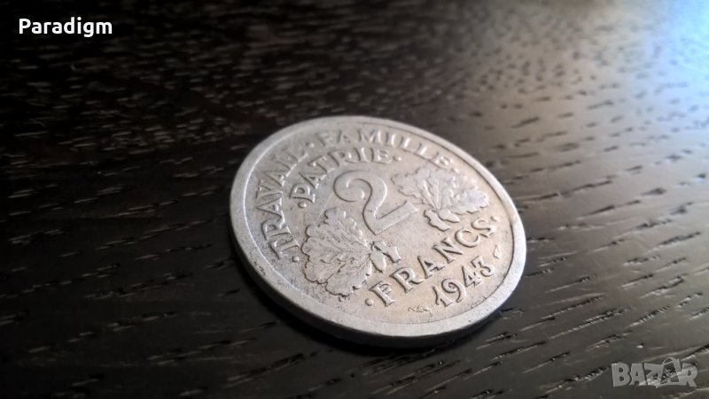 Mонета - Франция - 2 франка | 1943г., снимка 1