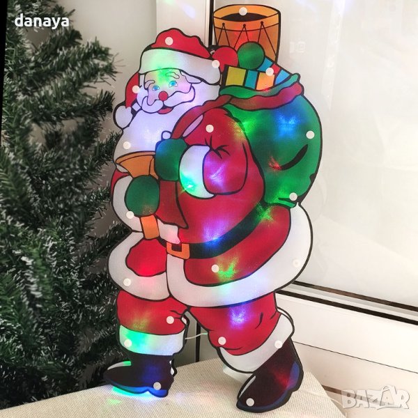 4227 Светеща коледна украса Дядо Коледа с LED светлини, 45 см, снимка 1