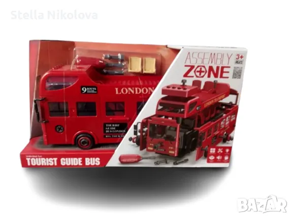 Камион с конструктор и с отвертка за разглобяване, звук и светлини, снимка 1