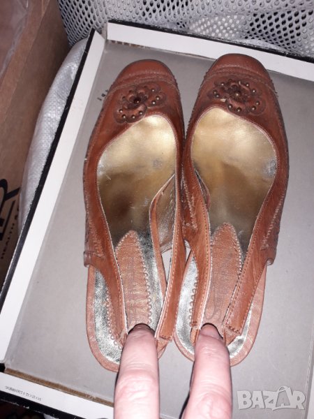 Дамски летни обувки с открита пета кафяви №36, снимка 1