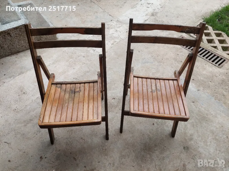 2 бр.сгъваеми дървени стола, снимка 1