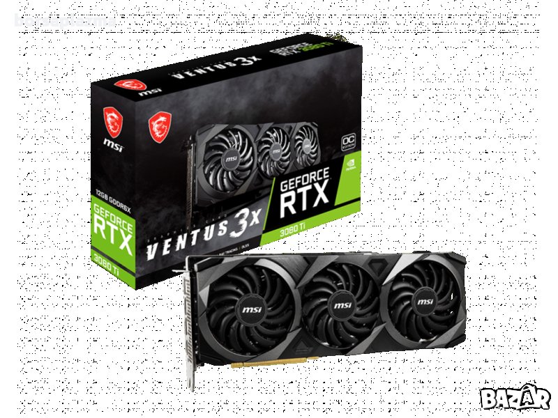 MSI GeForce RTX 3080 Ti 12GB OC GDDR6X 384bit (RTX 3080 Ti VENTUS 3X 12G OC), снимка 1