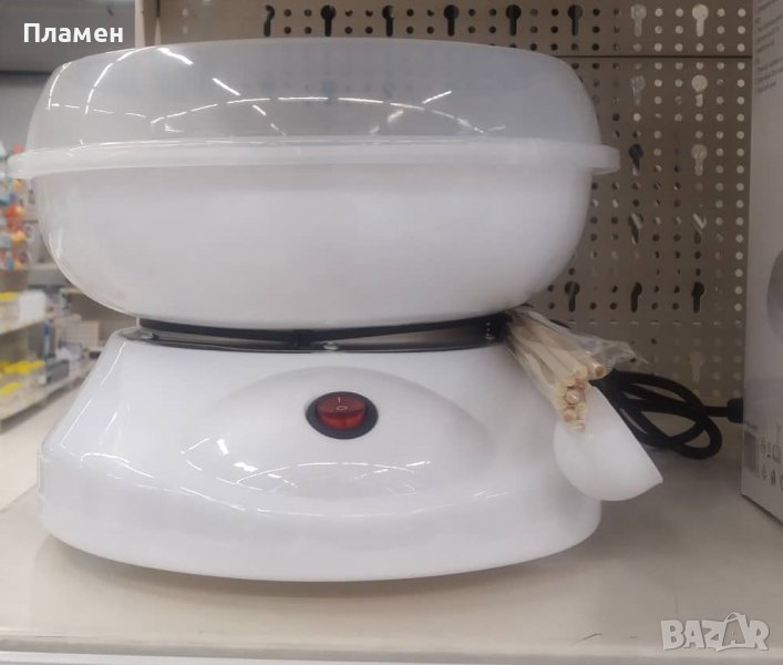 Машина уред за захарен памук диаметър 25 см. 550 W и 10 пръчици., снимка 1