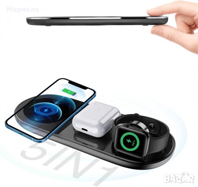 5 in 1 Wireless Charger Flat Magnetic Induction 15W Fast Wireless Charging For Mobile Phones, снимка 1