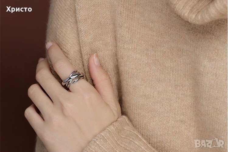 Сребърен пръстен за жена много стилен - 925, снимка 1