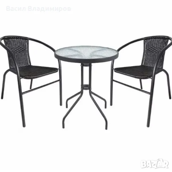 Градински комплект маса и 2 стола, снимка 1