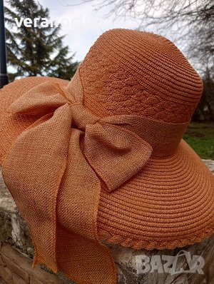 Оранжева дамска капела за лятото, снимка 1