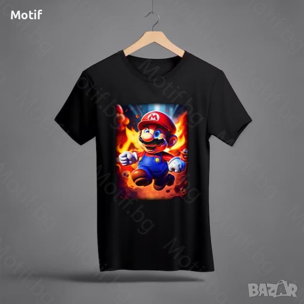 Тениска Motif с цветна щампа Super Mario/ Супер Марио, снимка 1