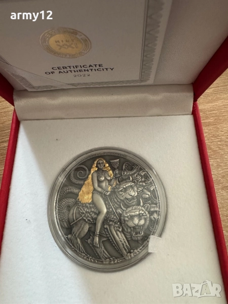 Сребърна монета 3oz., снимка 1