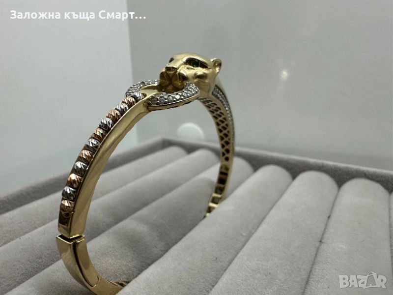 Дизайнерска златна гривна-14к, снимка 1