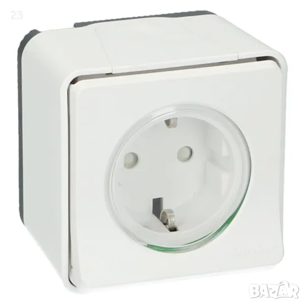 SCHNEIDER ELECTRIC - Влагозащитен контакт MUR39034 Mureva Styl бял, снимка 1
