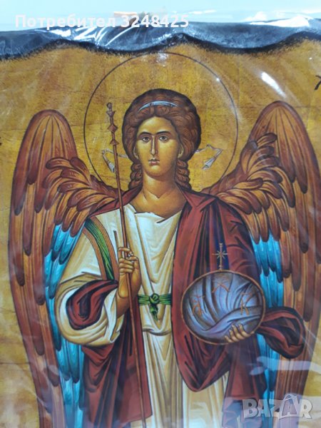 Голяма икона на Свети Архангел Михаил -- ръчна изработка, снимка 1