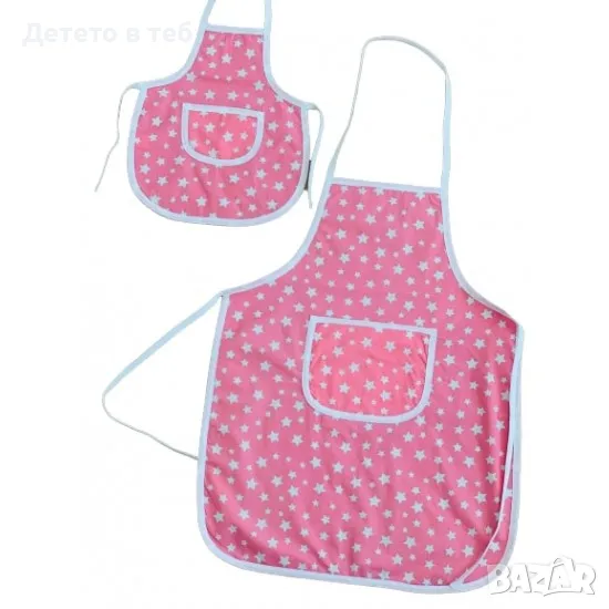 Комплект престилки за готвене Розови звезди, снимка 1