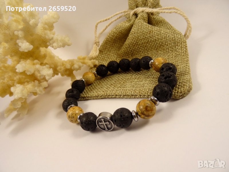 Мъжка гривна от естествени камъни, снимка 1