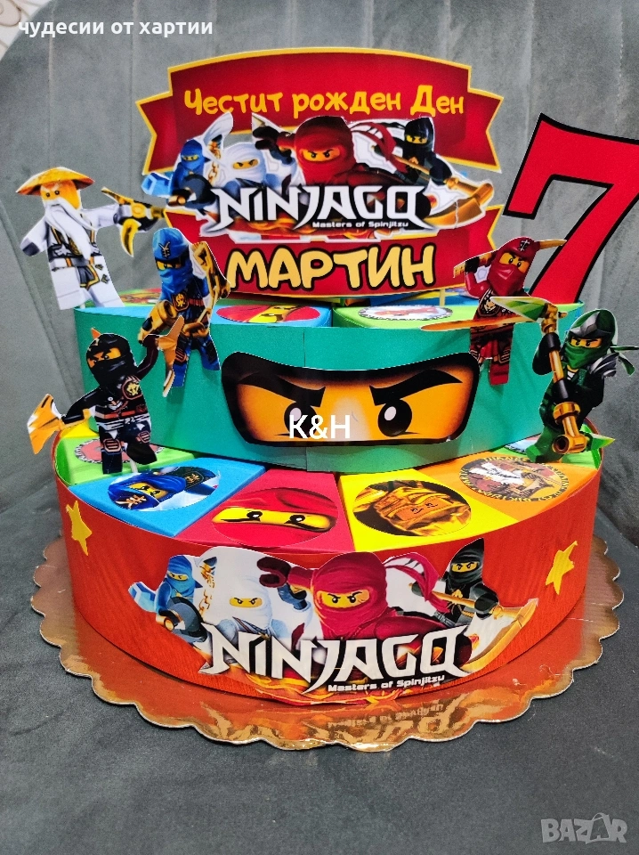 Картинена торта Нинджаго, снимка 1