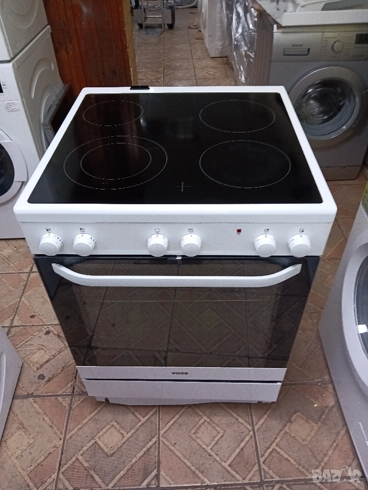 Свободно стояща печка с керамичен плот VOSS с две години гаранция!, снимка 1