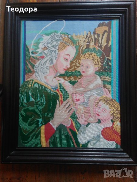 Гоблен "Богородица с младенца", снимка 1