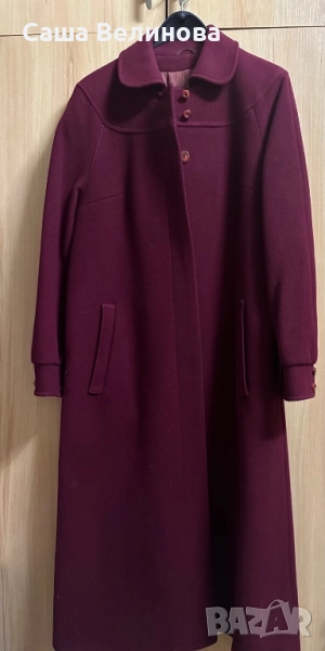 Палто винено червено 70% вълна, снимка 1