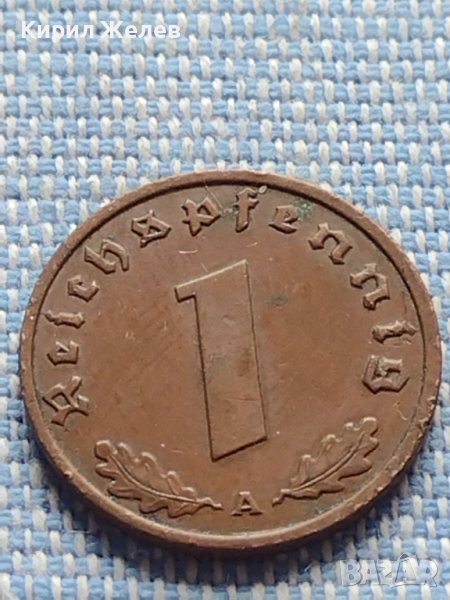 Монета 1 райхсфенинг 1937г. Германия Трети Райх с СХВАСТИКА за КОЛЕКЦИЯ 26700, снимка 1
