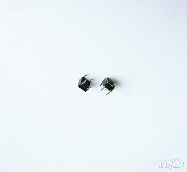 Микро бутон 4pin 4,5x4,5x5mm незадържащ НО бял, снимка 1