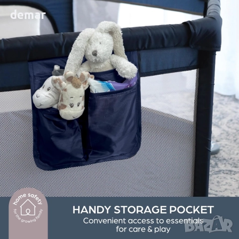 Dreambaby Голяма кошара за игра Explore Deluxe, 140х140 см, тъмносиня, снимка 5 - Кошарки - 52672209