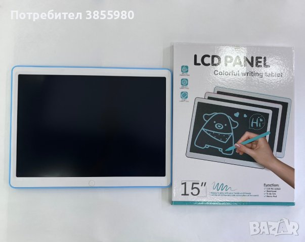Голям LCD таблет за писане и рисуване цветен, 15 инча,, снимка 4 - Рисуване и оцветяване - 44372113