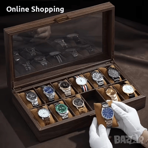 Луксозна дървена кутия за 3, 6, 10 или 12 броя часовници, снимка 7 - Други - 52879947