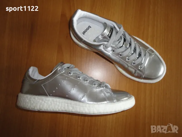 N37 Adidas Stan Smith Boost Silver/дамски обувки, снимка 6 - Маратонки - 49357762