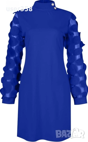 Рокля с ефектни ръкави, снимка 3 - Рокли - 54270695