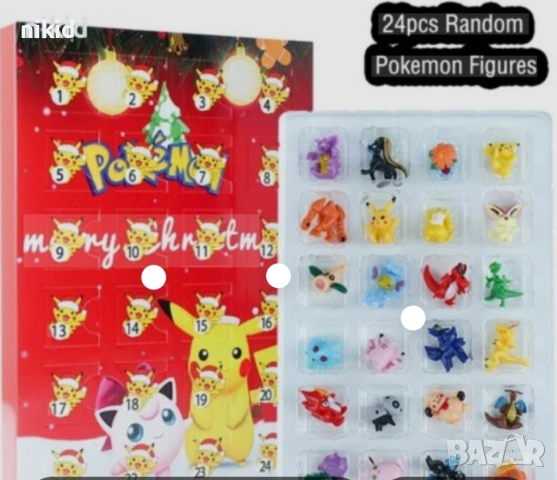 Pokemon Покемон Пикачу Адвент Advent календар детски малки фигурки играчки, снимка 6 - Фигурки - 52498703