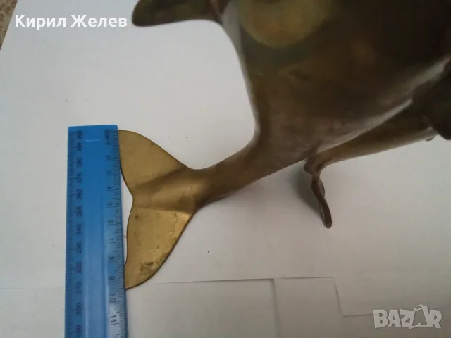 Стара бронзова статуетка делфини голяма 44488, снимка 8 - Статуетки - 56510056