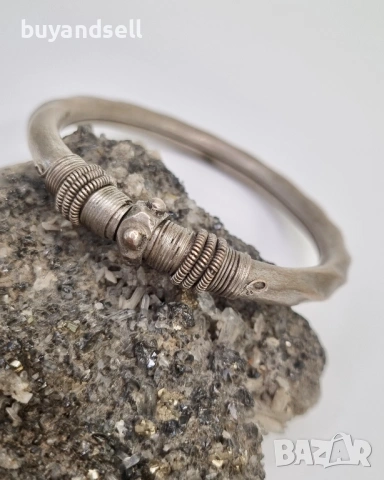 Стара викторианска сребърна гривна, снимка 6 - Антикварни и старинни предмети - 53885304