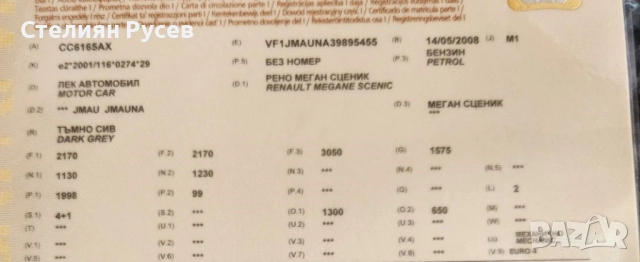 renault megane scenic 2.0 135к.с FACELIFT / автоматик бензин -цена 5950 лв или 3042,19 евро  частно , снимка 13 - Автомобили и джипове - 52038295
