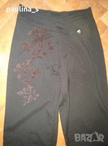 Еластичен панталон с декорации от щампа / широки крачоли , снимка 3 - Панталони - 31104066