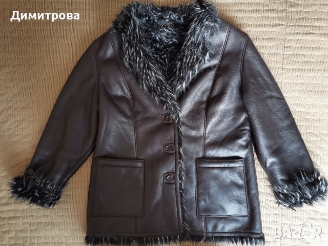 Много топло палто /яке, еко кожа 