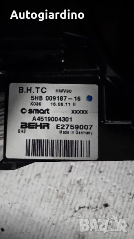 Климатичен блок / панел / табло зa Smart ForTwo - A4519004301  / 5HB009187-16, снимка 2 - Части - 50771804