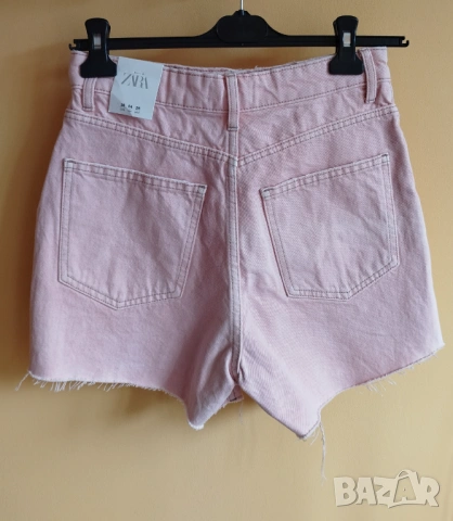 дамски, къси, дънкови панталони-Zara -Нови- розови, снимка 3 - Къси панталони и бермуди - 54240645