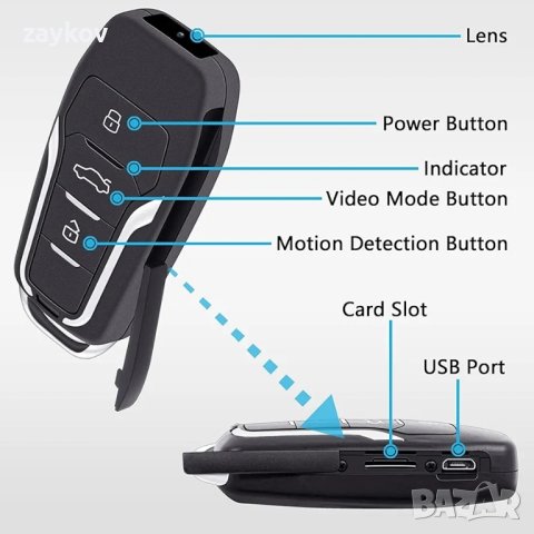 camddegg 1080P скрита камера, 64GB мини камера детекция на движение, снимка 4 - Камери - 44301965