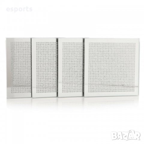 Луксозни огледални подложки за сервиране комплект от 4 сет стъкло сребрист  coaster coasters, снимка 2 - Прибори за хранене, готвене и сервиране - 29665871