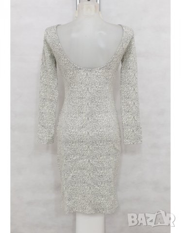 Рокля в екрю с блестящи и черни нишки марка by Hellene - XS, снимка 5 - Рокли - 16985909