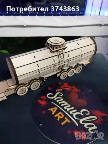 Дървен камион с място за бутилка , снимка 9 - Декорация за дома - 54162532