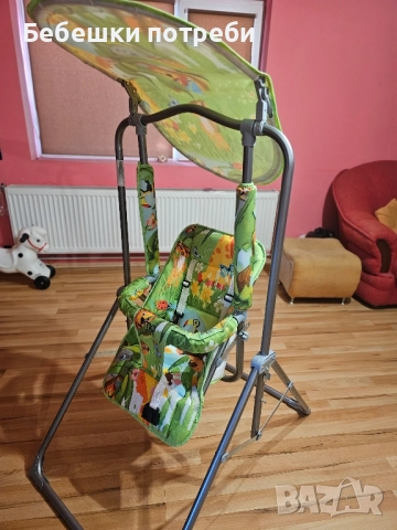 Градинска люлка със сенник Moni - Funny, зелена, снимка 1