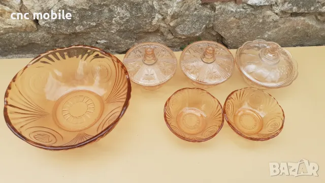 Сервиз цветно стъкло